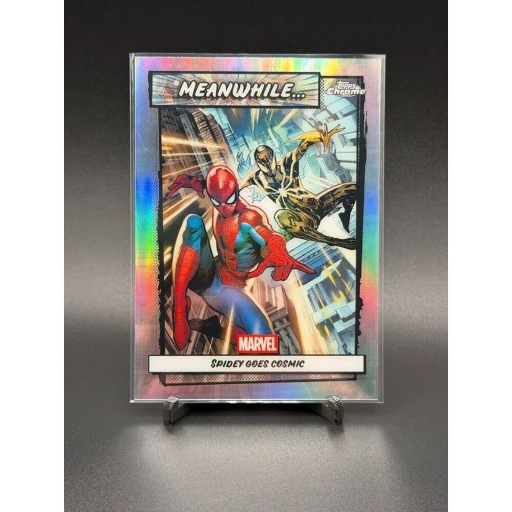 2026 Topps Chrome Marvel Comics Spider-Man Spidey Goes Cosmic Meanwhile. Refract